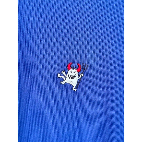 Robert Graham Men's Large Cobalt Blue Embroidered Devil Polo Classic Fit - Picture 5 of 10